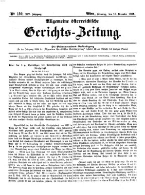 Allgemeine österreichische Gerichts-Zeitung Dienstag 15. Dezember 1863