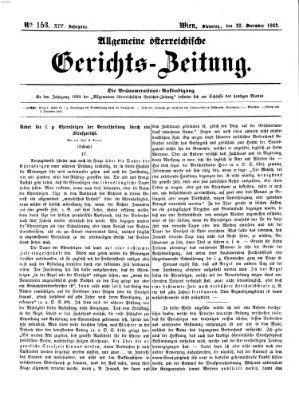 Allgemeine österreichische Gerichts-Zeitung Dienstag 22. Dezember 1863