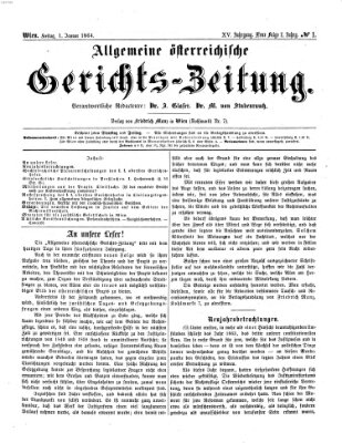 Allgemeine österreichische Gerichts-Zeitung Freitag 1. Januar 1864