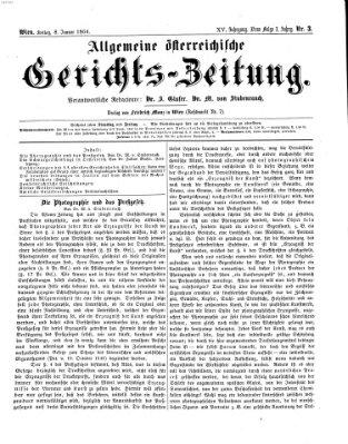 Allgemeine österreichische Gerichts-Zeitung Freitag 8. Januar 1864