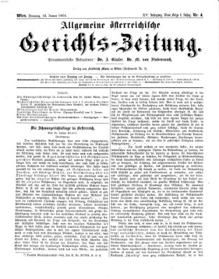 Allgemeine österreichische Gerichts-Zeitung Dienstag 12. Januar 1864