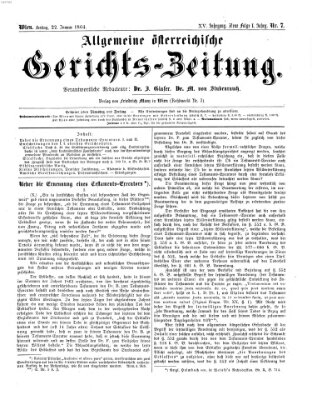 Allgemeine österreichische Gerichts-Zeitung Freitag 22. Januar 1864