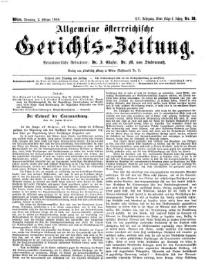 Allgemeine österreichische Gerichts-Zeitung Dienstag 2. Februar 1864