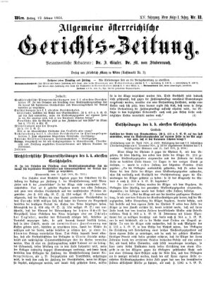 Allgemeine österreichische Gerichts-Zeitung Freitag 12. Februar 1864