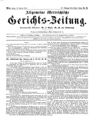 Allgemeine österreichische Gerichts-Zeitung Freitag 19. Februar 1864