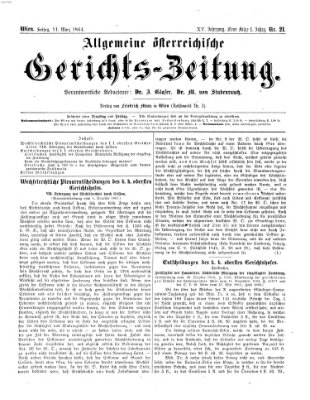 Allgemeine österreichische Gerichts-Zeitung Freitag 11. März 1864