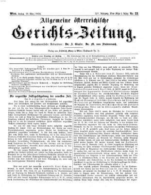 Allgemeine österreichische Gerichts-Zeitung Freitag 18. März 1864