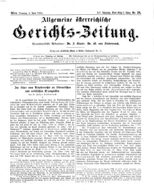 Allgemeine österreichische Gerichts-Zeitung Dienstag 5. April 1864