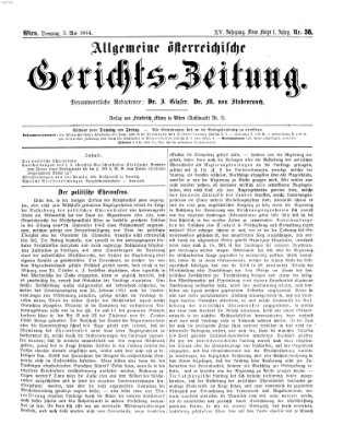 Allgemeine österreichische Gerichts-Zeitung Dienstag 3. Mai 1864