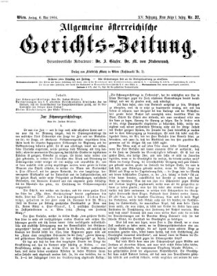 Allgemeine österreichische Gerichts-Zeitung Freitag 6. Mai 1864