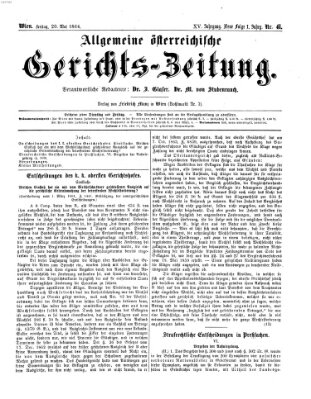 Allgemeine österreichische Gerichts-Zeitung Freitag 20. Mai 1864