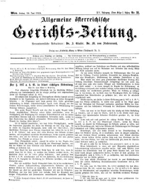 Allgemeine österreichische Gerichts-Zeitung Freitag 24. Juni 1864