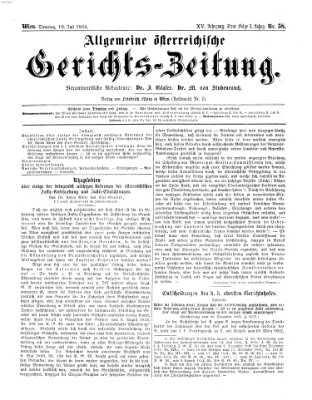 Allgemeine österreichische Gerichts-Zeitung Dienstag 19. Juli 1864