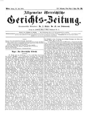 Allgemeine österreichische Gerichts-Zeitung Freitag 22. Juli 1864