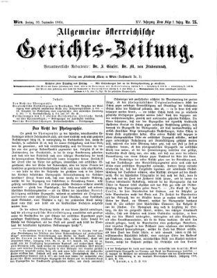 Allgemeine österreichische Gerichts-Zeitung Freitag 16. September 1864