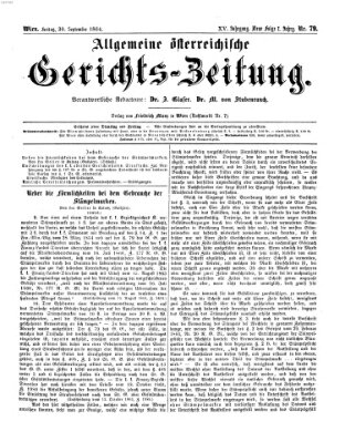Allgemeine österreichische Gerichts-Zeitung Freitag 30. September 1864