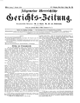 Allgemeine österreichische Gerichts-Zeitung Freitag 7. Oktober 1864