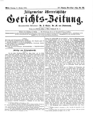 Allgemeine österreichische Gerichts-Zeitung Dienstag 11. Oktober 1864