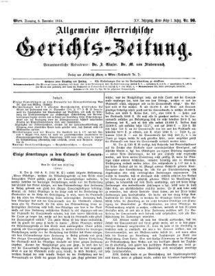 Allgemeine österreichische Gerichts-Zeitung Dienstag 8. November 1864