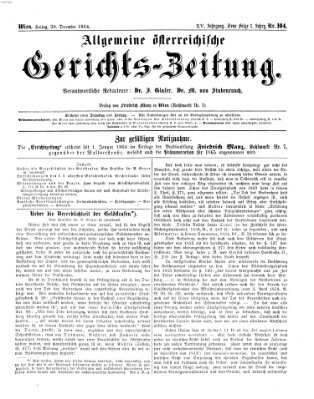 Allgemeine österreichische Gerichts-Zeitung Freitag 30. Dezember 1864