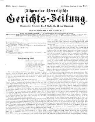 Allgemeine österreichische Gerichts-Zeitung Dienstag 3. Januar 1865