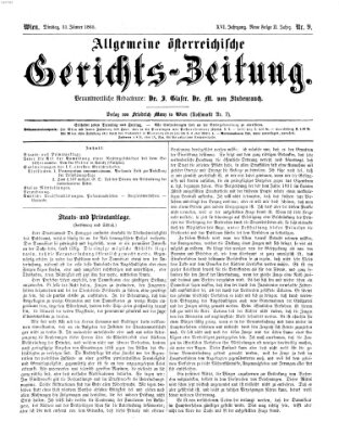 Allgemeine österreichische Gerichts-Zeitung Dienstag 31. Januar 1865
