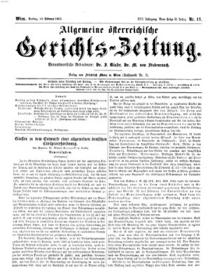 Allgemeine österreichische Gerichts-Zeitung Freitag 10. Februar 1865