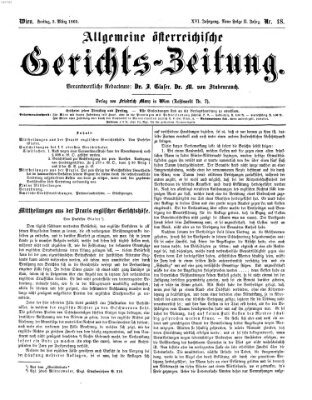 Allgemeine österreichische Gerichts-Zeitung Freitag 3. März 1865