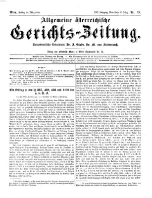 Allgemeine österreichische Gerichts-Zeitung Freitag 24. März 1865