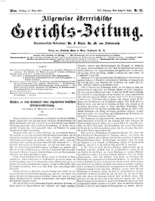 Allgemeine österreichische Gerichts-Zeitung Dienstag 28. März 1865