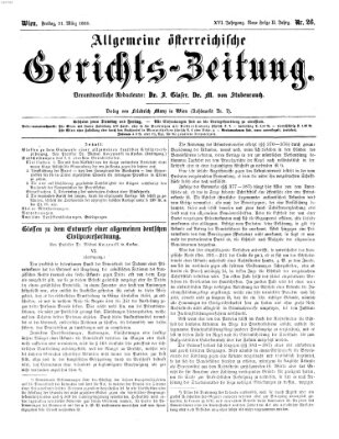 Allgemeine österreichische Gerichts-Zeitung Freitag 31. März 1865