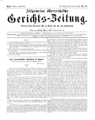 Allgemeine österreichische Gerichts-Zeitung Freitag 21. April 1865