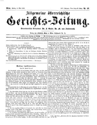 Allgemeine österreichische Gerichts-Zeitung Freitag 12. Mai 1865