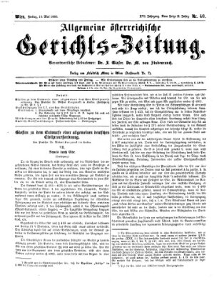 Allgemeine österreichische Gerichts-Zeitung Freitag 19. Mai 1865