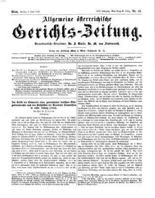 Allgemeine österreichische Gerichts-Zeitung Freitag 9. Juni 1865