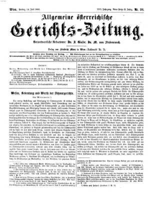 Allgemeine österreichische Gerichts-Zeitung Freitag 14. Juli 1865