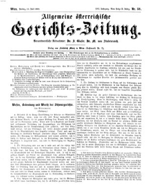 Allgemeine österreichische Gerichts-Zeitung Freitag 21. Juli 1865