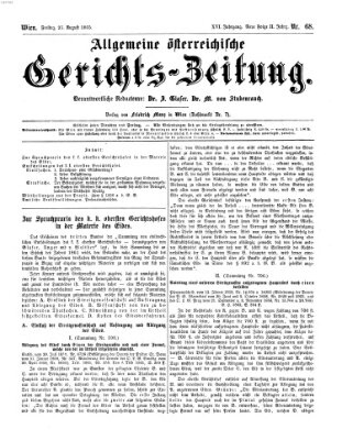 Allgemeine österreichische Gerichts-Zeitung Freitag 25. August 1865