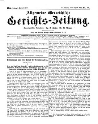 Allgemeine österreichische Gerichts-Zeitung Freitag 8. September 1865