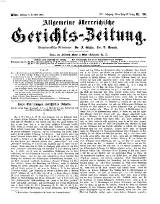 Allgemeine österreichische Gerichts-Zeitung Montag 6. Oktober 1856