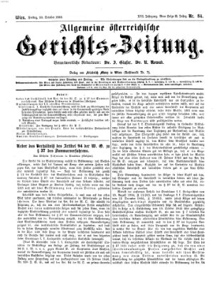 Allgemeine österreichische Gerichts-Zeitung Freitag 20. Oktober 1865