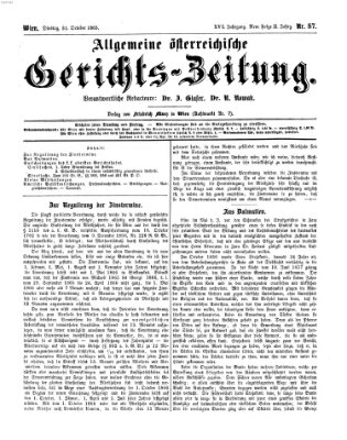 Allgemeine österreichische Gerichts-Zeitung Dienstag 31. Oktober 1865