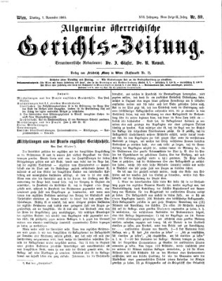 Allgemeine österreichische Gerichts-Zeitung Dienstag 7. November 1865