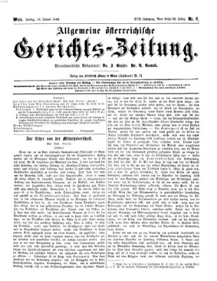 Allgemeine österreichische Gerichts-Zeitung Freitag 19. Januar 1866