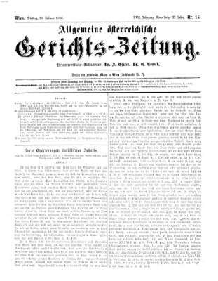 Allgemeine österreichische Gerichts-Zeitung Dienstag 20. Februar 1866