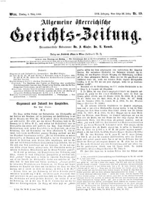 Allgemeine österreichische Gerichts-Zeitung Dienstag 6. März 1866