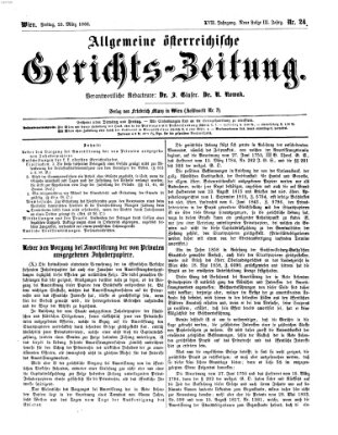 Allgemeine österreichische Gerichts-Zeitung Freitag 23. März 1866