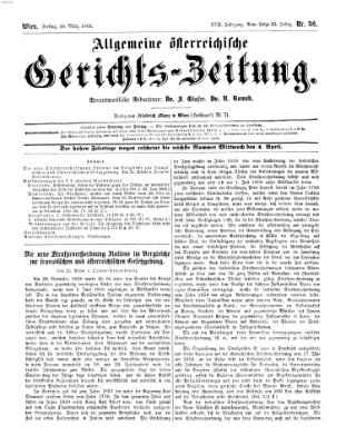 Allgemeine österreichische Gerichts-Zeitung Freitag 30. März 1866