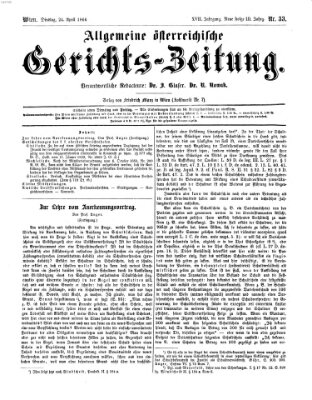 Allgemeine österreichische Gerichts-Zeitung Dienstag 24. April 1866