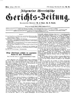 Allgemeine österreichische Gerichts-Zeitung Freitag 4. Mai 1866